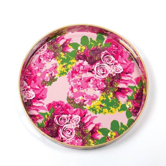 Rose Garden Round Tray Decorative - Picture 2 of 2